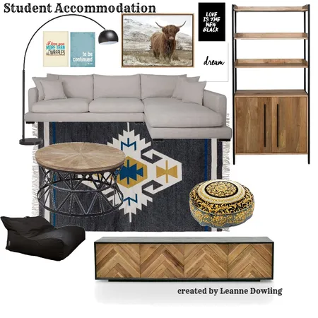 Student Accommodation loungeroom Interior Design Mood Board by leannedowling on Style Sourcebook