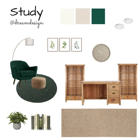 Simplistic Study Interior Design Mood Board by Designer's Instinct on Style Sourcebook