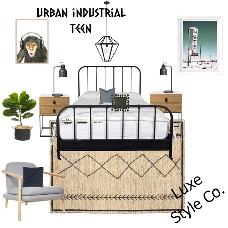 Urban industrial Teen Interior Design Mood Board by Luxe Style Co. on Style Sourcebook