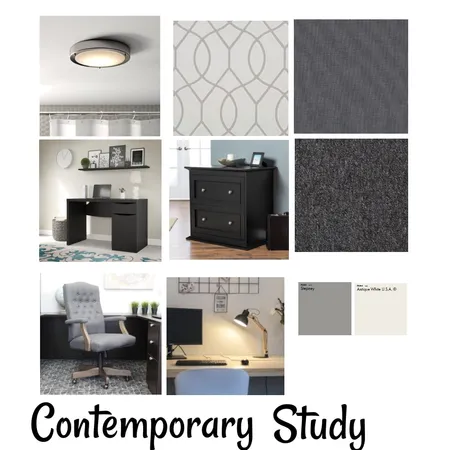 Contemporary Study Interior Design Mood Board by sandandstoneshomes on Style Sourcebook