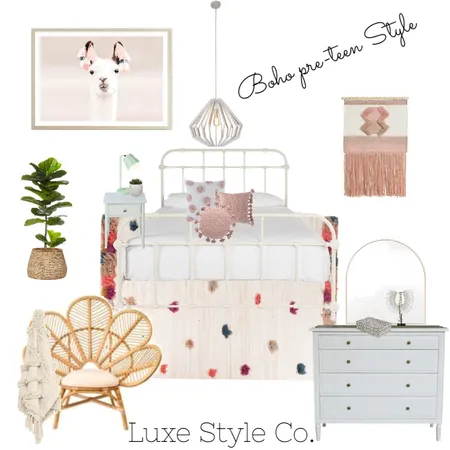 Boho preteen style Interior Design Mood Board by Luxe Style Co. on Style Sourcebook