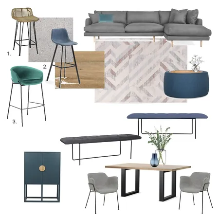 Noel and Allison Living Dining 1 Interior Design Mood Board by Carla Phillips Designs on Style Sourcebook