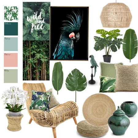 Tropical Wild and Free Interior Design Mood Board by Kittycat on Style Sourcebook