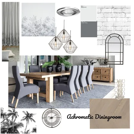 Achromatic Diningroom Interior Design Mood Board by Maxibaby on Style Sourcebook