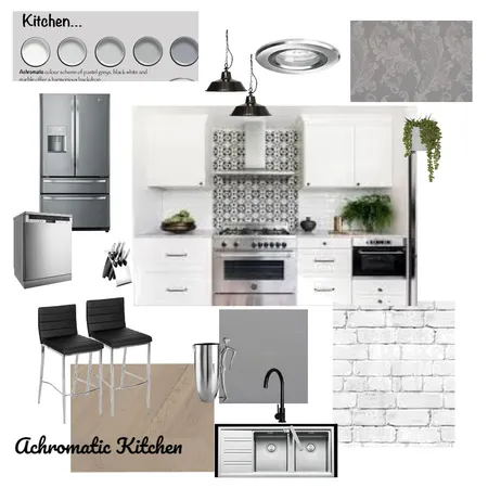 Achromatic Kitchen Interior Design Mood Board by Maxibaby on Style Sourcebook