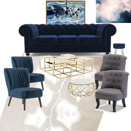 Living Room Blue  - ASL Interior Design Mood Board by manvijain on Style Sourcebook