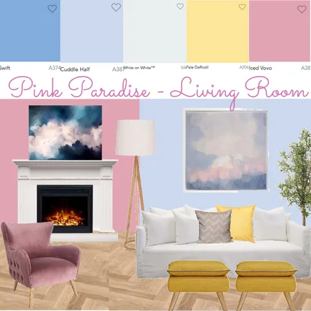 Pink Paradise - Living Room Interior Design Mood Board by Kohesive on Style Sourcebook