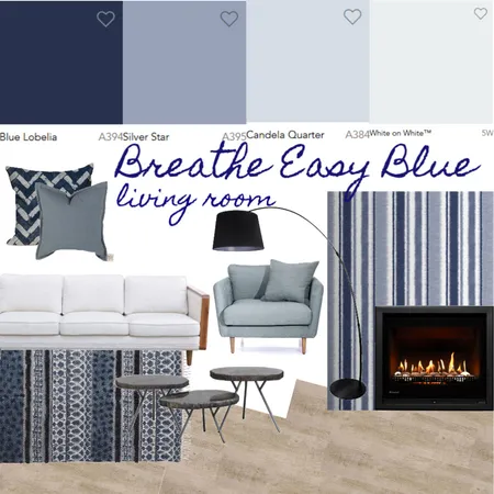Breathe Easy Blue - Living Room Interior Design Mood Board by Kohesive on Style Sourcebook