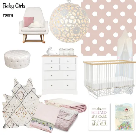 Baby Girls Room Interior Design Mood Board by Jo Laidlow on Style Sourcebook