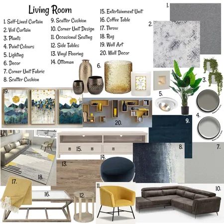 Assignment 9 - Living Room Interior Design Mood Board by mmonica on Style Sourcebook