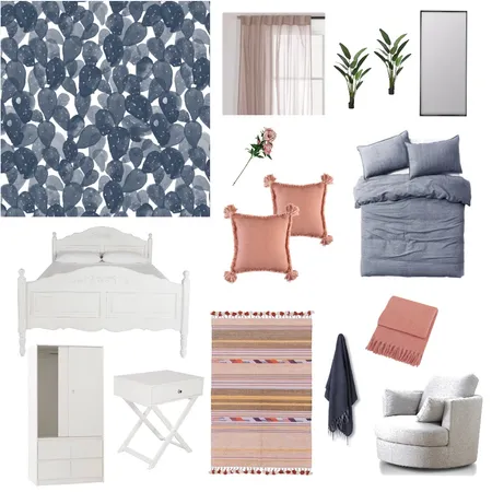 Peachy Blue Interior Design Mood Board by habebashalaby on Style Sourcebook