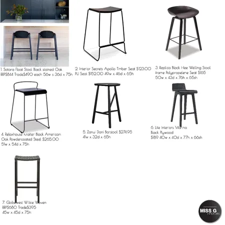 Barstools Interior Design Mood Board by MISS G Interiors on Style Sourcebook