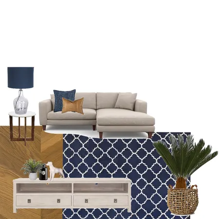 Blue, cream and tan lounge Interior Design Mood Board by My Interior Stylist on Style Sourcebook