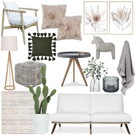 Scandinavian Living Room Interior Design Mood Board by Lenelle on Style Sourcebook