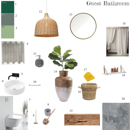 Guest Bathroom Interior Design Mood Board by mesikaufmann on Style Sourcebook