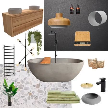 Bathroom Minimal Concrete Interior Design Mood Board by jaydekellaway on Style Sourcebook
