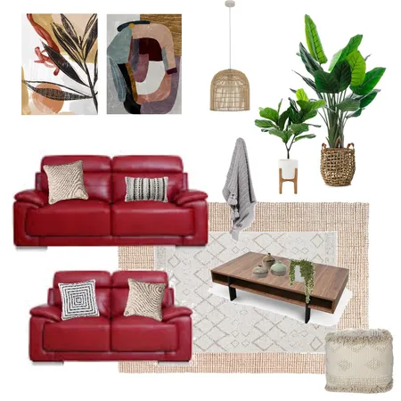 red couch Interior Design Mood Board by Haus & Hub Interiors on Style Sourcebook