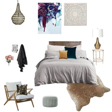 boho luxe bedroom Interior Design Mood Board by Haus & Hub Interiors on Style Sourcebook