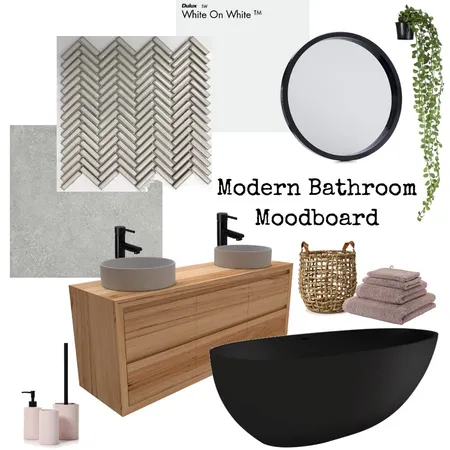 Modern Black Bathroom Interior Design Mood Board by tahliasnellinteriors on Style Sourcebook