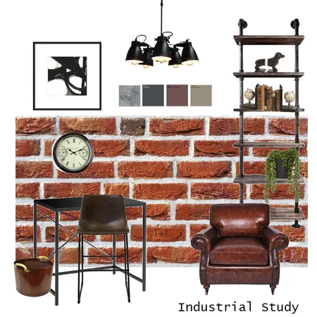 Industrial Study Interior Design Mood Board by StyleCounsel on Style Sourcebook