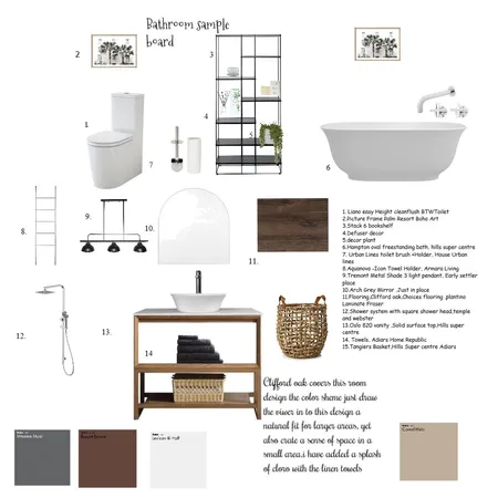 Bathroom Sample Board Interior Design Mood Board by Baylisse on Style Sourcebook