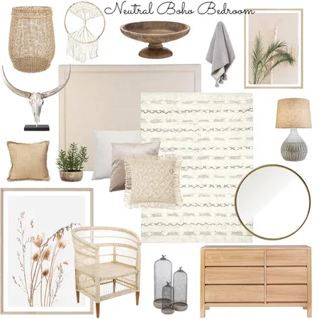Neutral Boho Bedroom Interior Design Mood Board by amandajdeflavio on Style Sourcebook