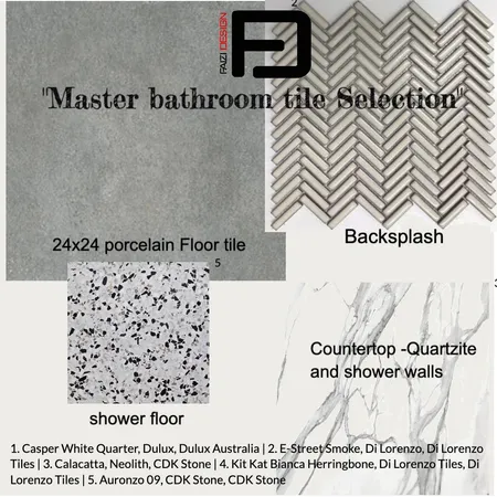 Master bathroom -syracuse project Interior Design Mood Board by Faizi Design on Style Sourcebook
