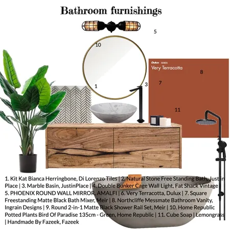 Master bathroom furnishings Interior Design Mood Board by Faizi Design on Style Sourcebook