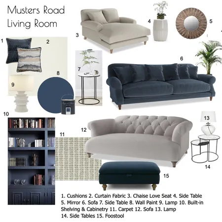 Musters Road Living Room Interior Design Mood Board by JSelby on Style Sourcebook