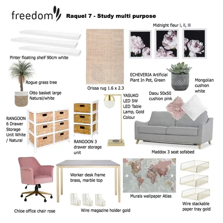 Raquel 7 - study/multi purpose room Interior Design Mood Board by fabulous_nest_design on Style Sourcebook