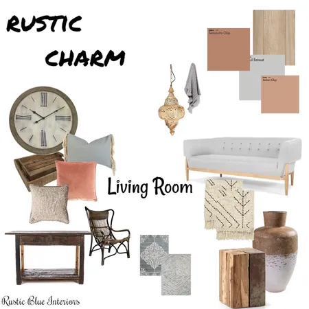 Rustic Charm Living Room Interior Design Mood Board by Rustic Blue Interiors on Style Sourcebook