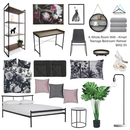 AWR Kmart bed Interior Design Mood Board by Invelope on Style Sourcebook