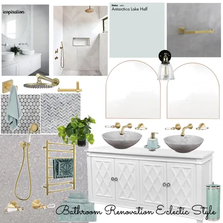 Bathroom renovation Eclectic style Interior Design Mood Board by Paula Sherras Designs on Style Sourcebook