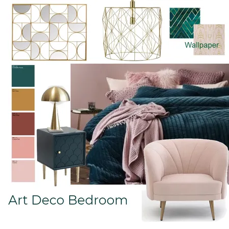 Art Deco Bedroom Interior Design Mood Board by maihac on Style Sourcebook