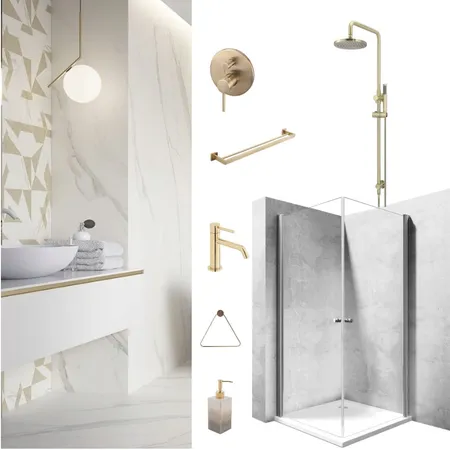 Bathroom white with marble Interior Design Mood Board by Holi Home on Style Sourcebook