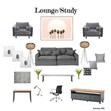 IDI Mod9: Lounge/ Study Interior Design Mood Board by Jonathan Hill on Style Sourcebook