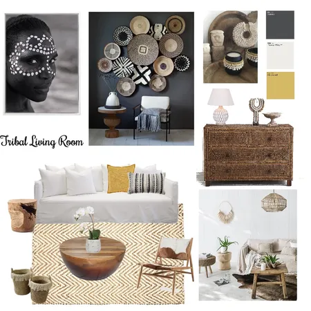 Tribal Living Room Interior Design Mood Board by yumirenard on Style Sourcebook