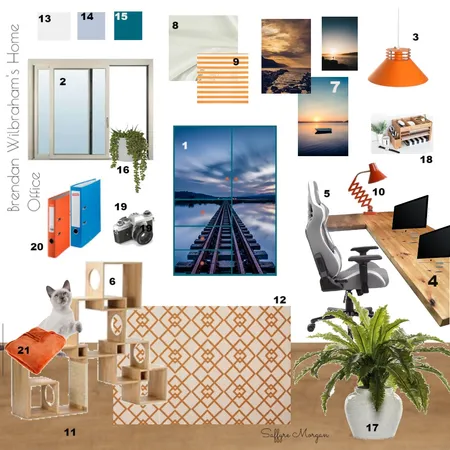 Brendan's Home Office Interior Design Mood Board by SaffyreMorgan on Style Sourcebook