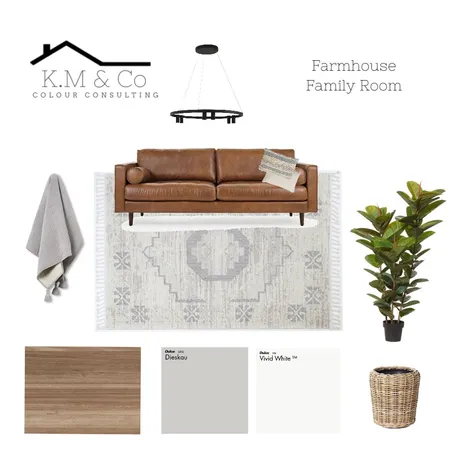 Farmhouse Family Room Interior Design Mood Board by K.MandCo on Style Sourcebook