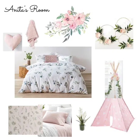 Girls Bedroom - Pink Floral Interior Design Mood Board by Cedar &amp; Snø Interiors on Style Sourcebook