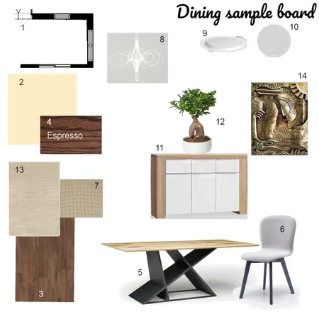Dining sample board Interior Design Mood Board by iva.petrova92 on Style Sourcebook