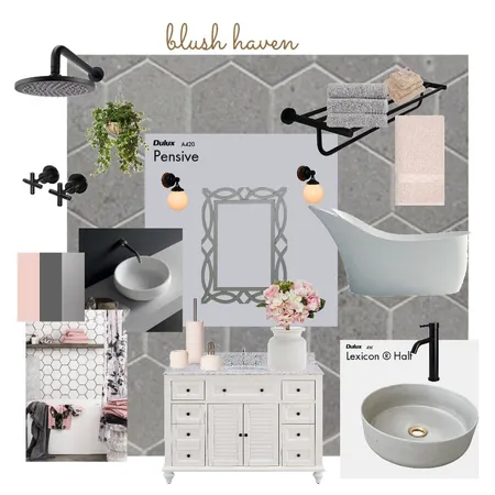 bLush Haven Rest room Interior Design Mood Board by ANED on Style Sourcebook