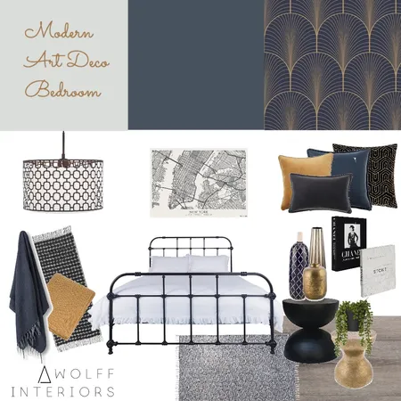 Modern Art Deco Inspired Master Interior Design Mood Board by awolff.interiors on Style Sourcebook