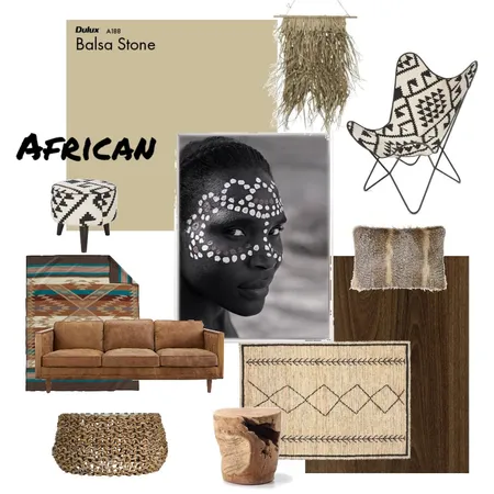 African Inspired Interior Design Mood Board by INTERIORS for living on Style Sourcebook