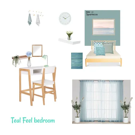 Teal feel bedroom Interior Design Mood Board by ANED on Style Sourcebook