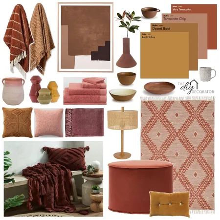 Rust &amp; tabacco Interior Design Mood Board by Thediydecorator on Style Sourcebook