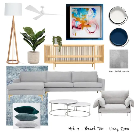 Mod 9 - Board Two - Living Room Interior Design Mood Board by ID.HAVEN on Style Sourcebook