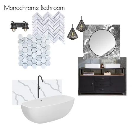 Monochrome Bathroom Interior Design Mood Board by JSelby on Style Sourcebook