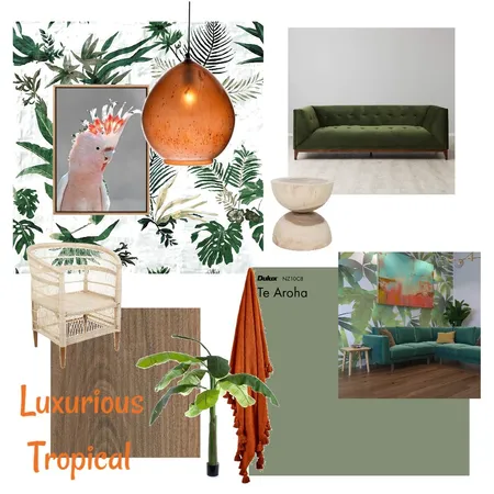 Lush Tropical Interior Design Mood Board by INTERIORS for living on Style Sourcebook