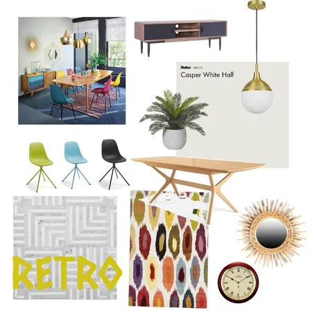 Retro Interior Design Mood Board by INTERIORS for living on Style Sourcebook